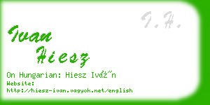 ivan hiesz business card
